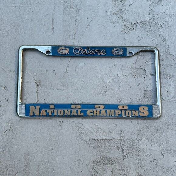 Vintage University of Florida Gators 1996 Champions Metal License Plate Frame - Picture 1 of 3